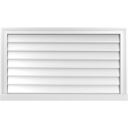 Ekena Millwork Vertical Surface Mount PVC Gable Vent w/ 2"W x 2"H , Brickmould Sill Frame, 38"W x 22"H GVPVE38X2203SN